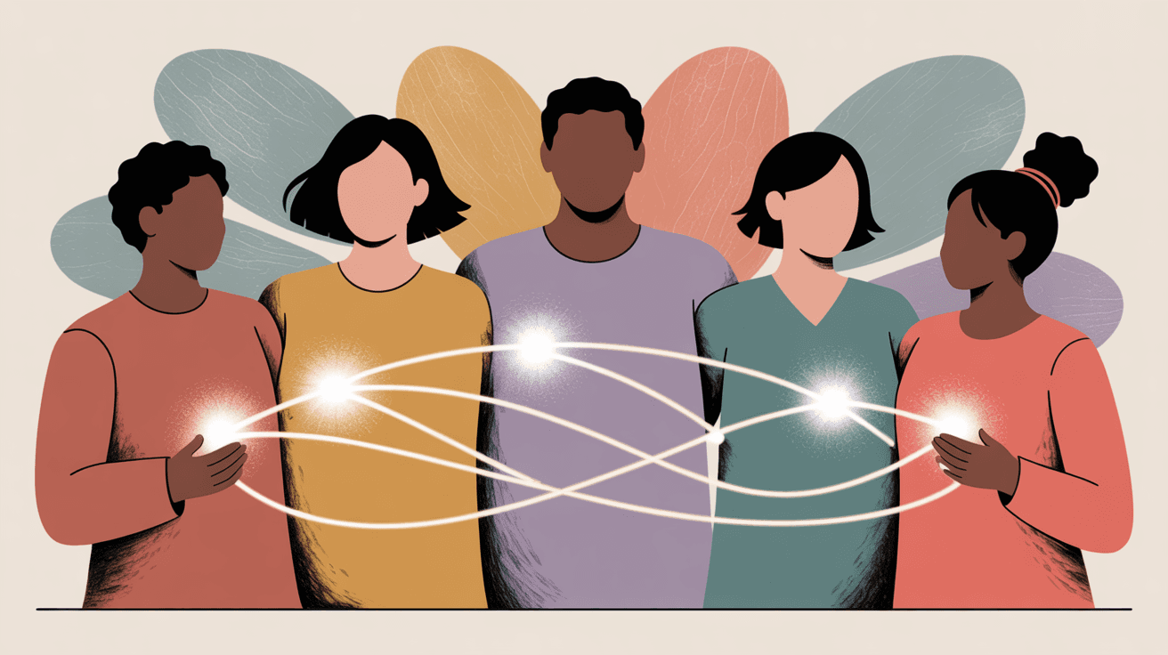 Google One family sharing illustration showing multiple users sharing storage pool